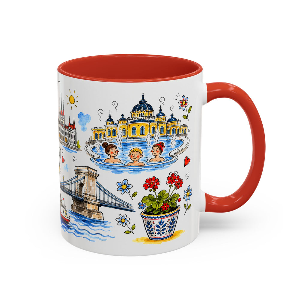 Budapest Travel Mug | European City Souvenir Accent Coffee Mug | 11oz 15oz Ceramic Cup