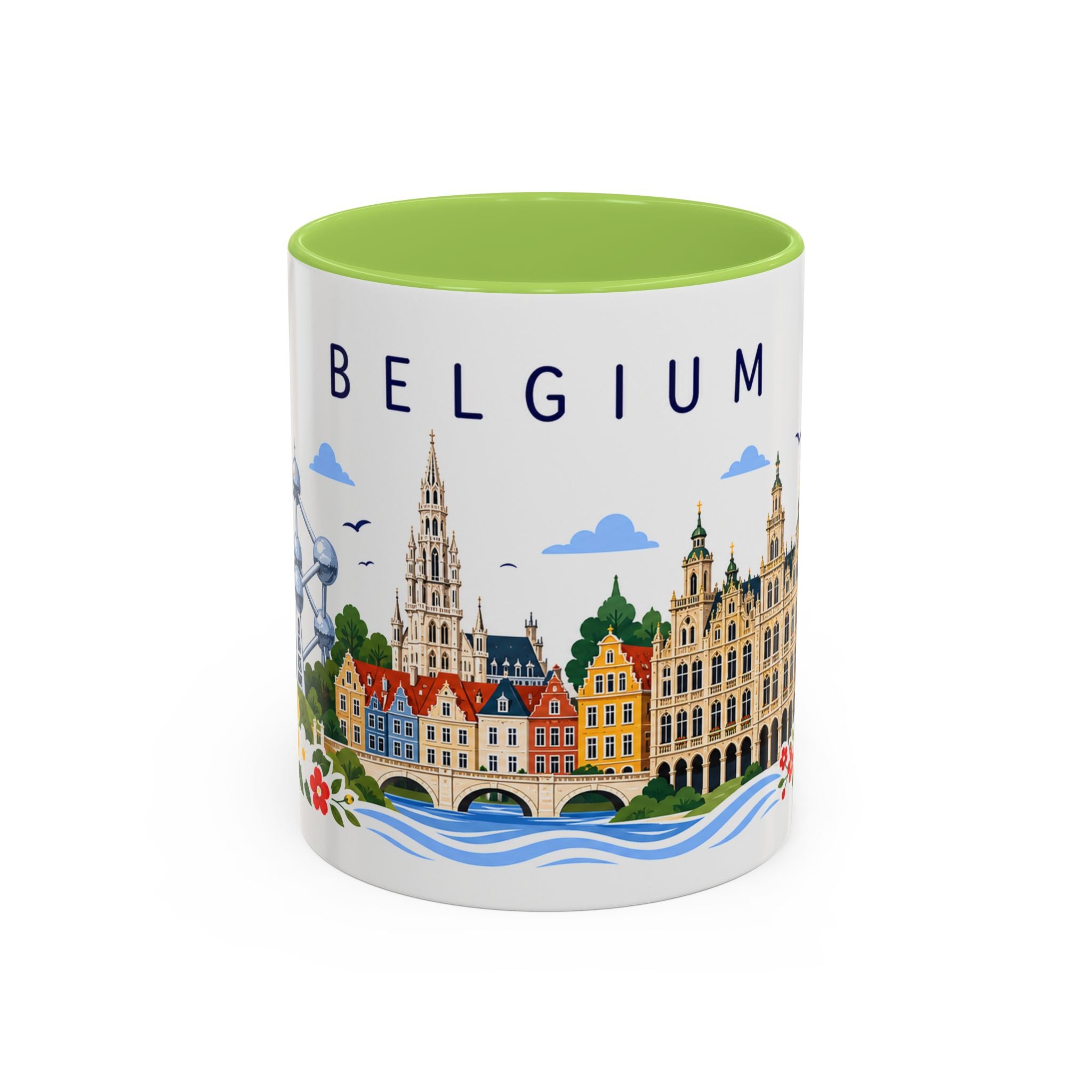 Belgium Coffee Mug | Travel Souvenir Accent Mug | Place Gift Ceramic Cup 11oz 15oz