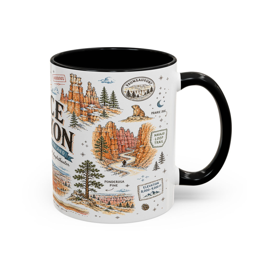 Bryce Canyon Coffee Mug | National Park Hiking Utah Gift | Accent Color Ceramic 11oz 15oz