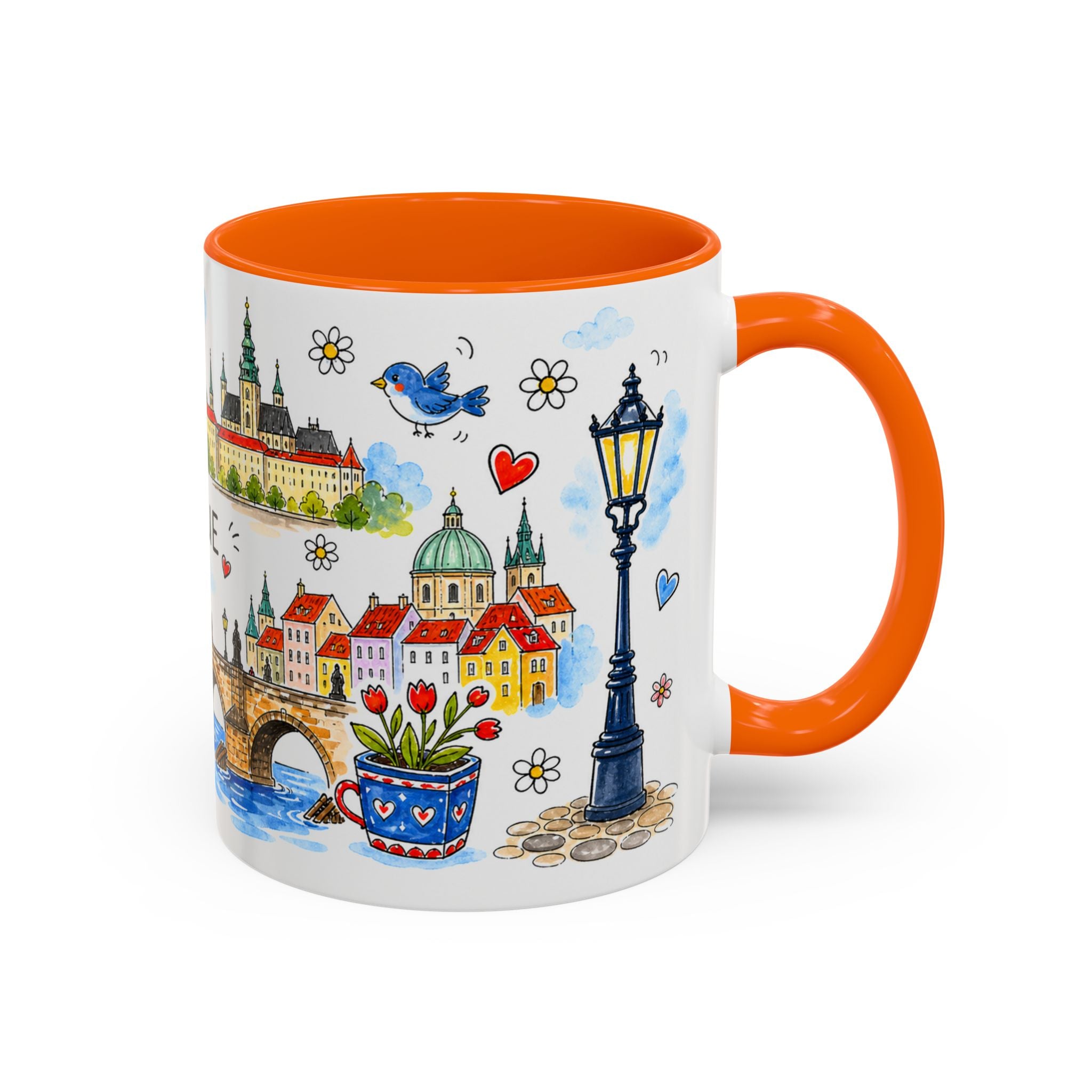 Prague Travel Mug | European City Souvenir Accent Coffee Mug | 11oz 15oz Ceramic Cup