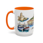 Marseille Illustrated Travel Mug | City Souvenir Accent Coffee Mug | 11oz 15oz Ceramic Cup