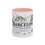 Barcelona Coffee Mug | Spain Souvenir Travel Gift | Accent Color Ceramic 11oz 15oz