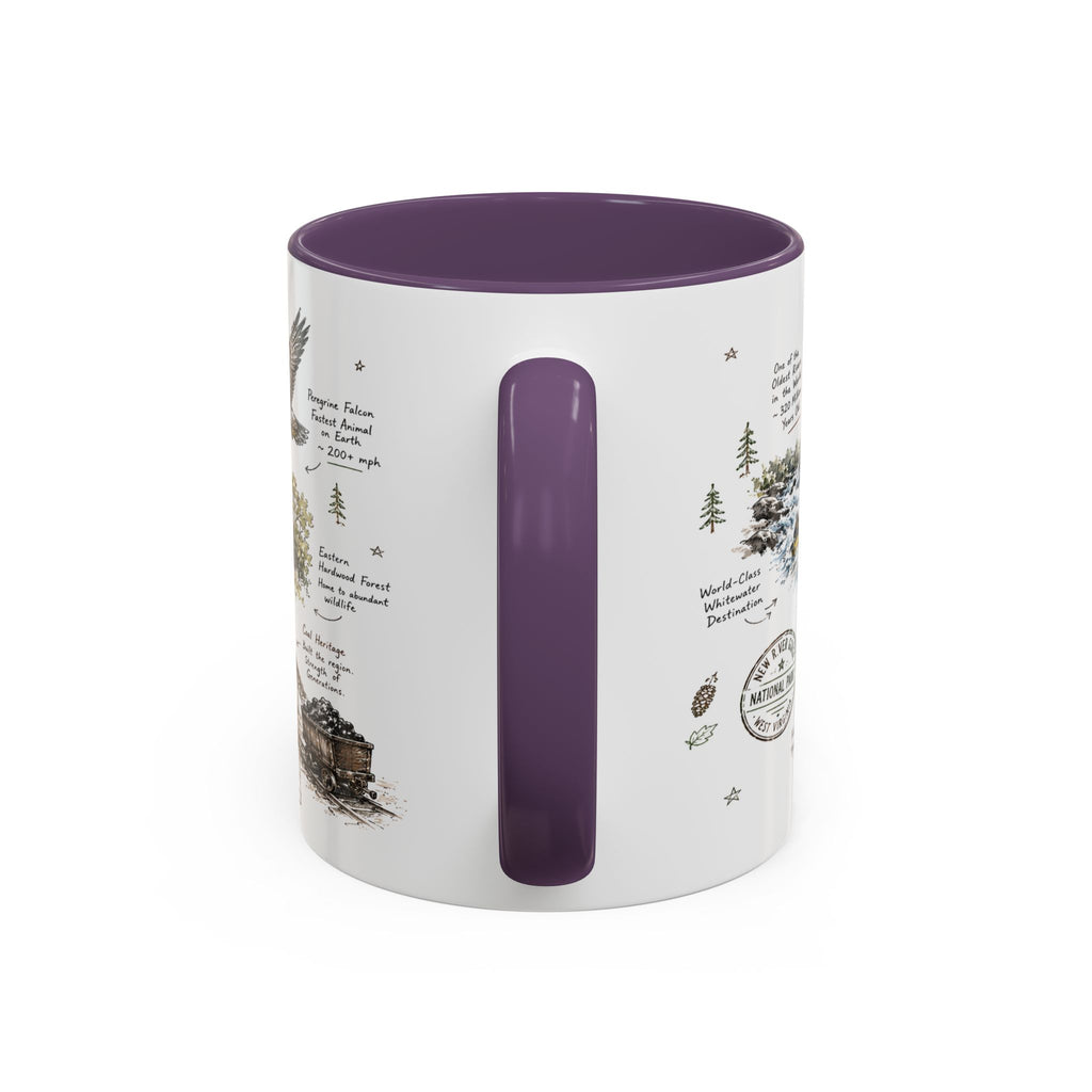 New River Gorge National Park Coffee Mug | West Virginia River Canyon Climbing Gift | Accent Color Ceramic 11oz 15oz