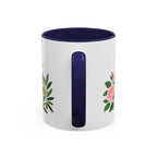 Libra Zodiac Coffee Mug | Scales and Rose Design | Astrology Birthday Gift | 11 oz 15 oz Ceramic Accent Mug