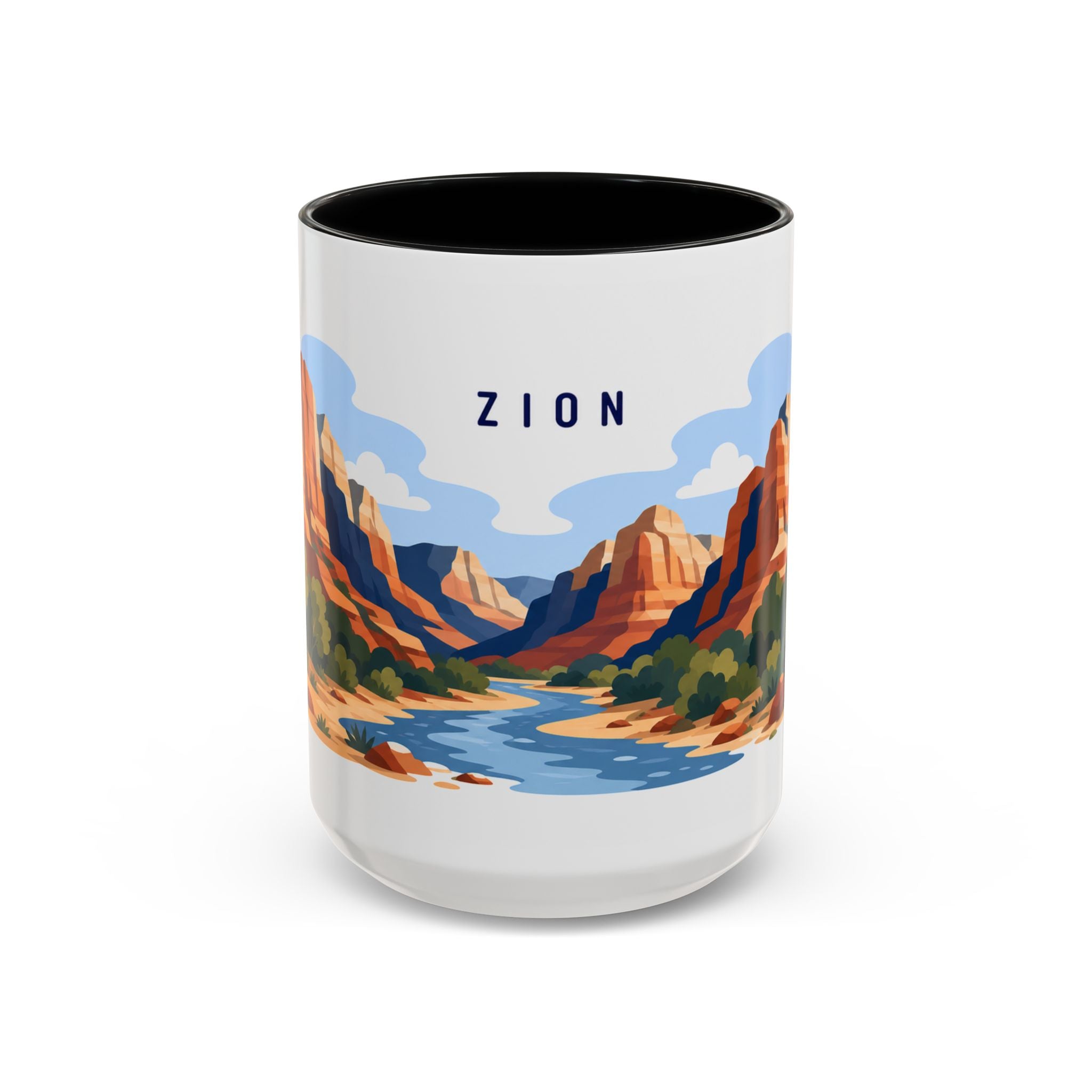 Zion National Park Coffee Mug | Solid Color Block Park Souvenir | 11oz 15oz Accent Mug