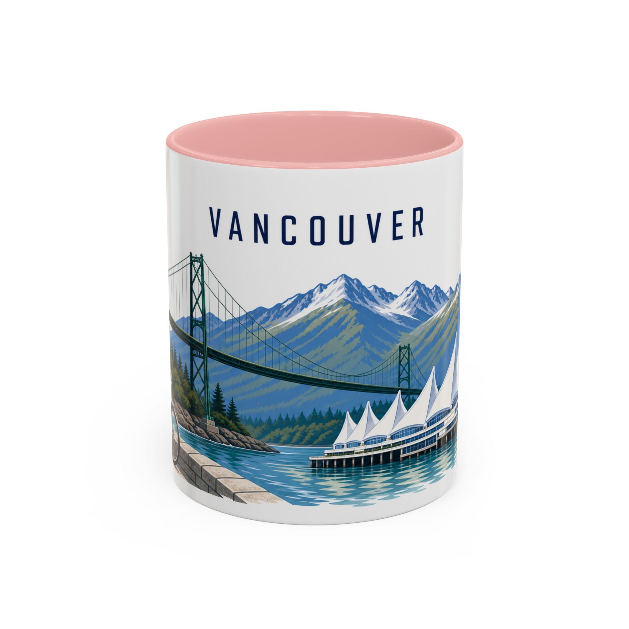 Vancouver Coffee Mug | Canada Travel Souvenir | Porcelain Decal City Gift | 11oz 15oz Accent Mug