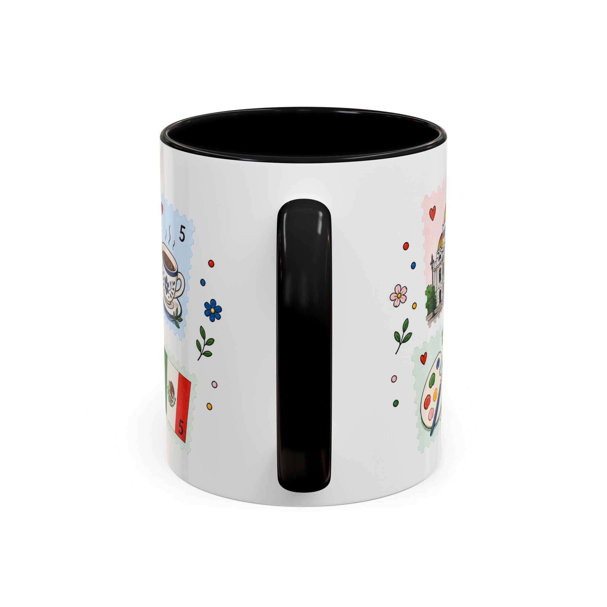 Mexico City Coffee Mug | Postage Stamp Collage Mug | Travel Souvenir Accent Cup 11oz 15oz