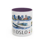 Oslo Illustrated Travel Mug | City Souvenir Accent Coffee Mug | 11oz 15oz Ceramic Cup