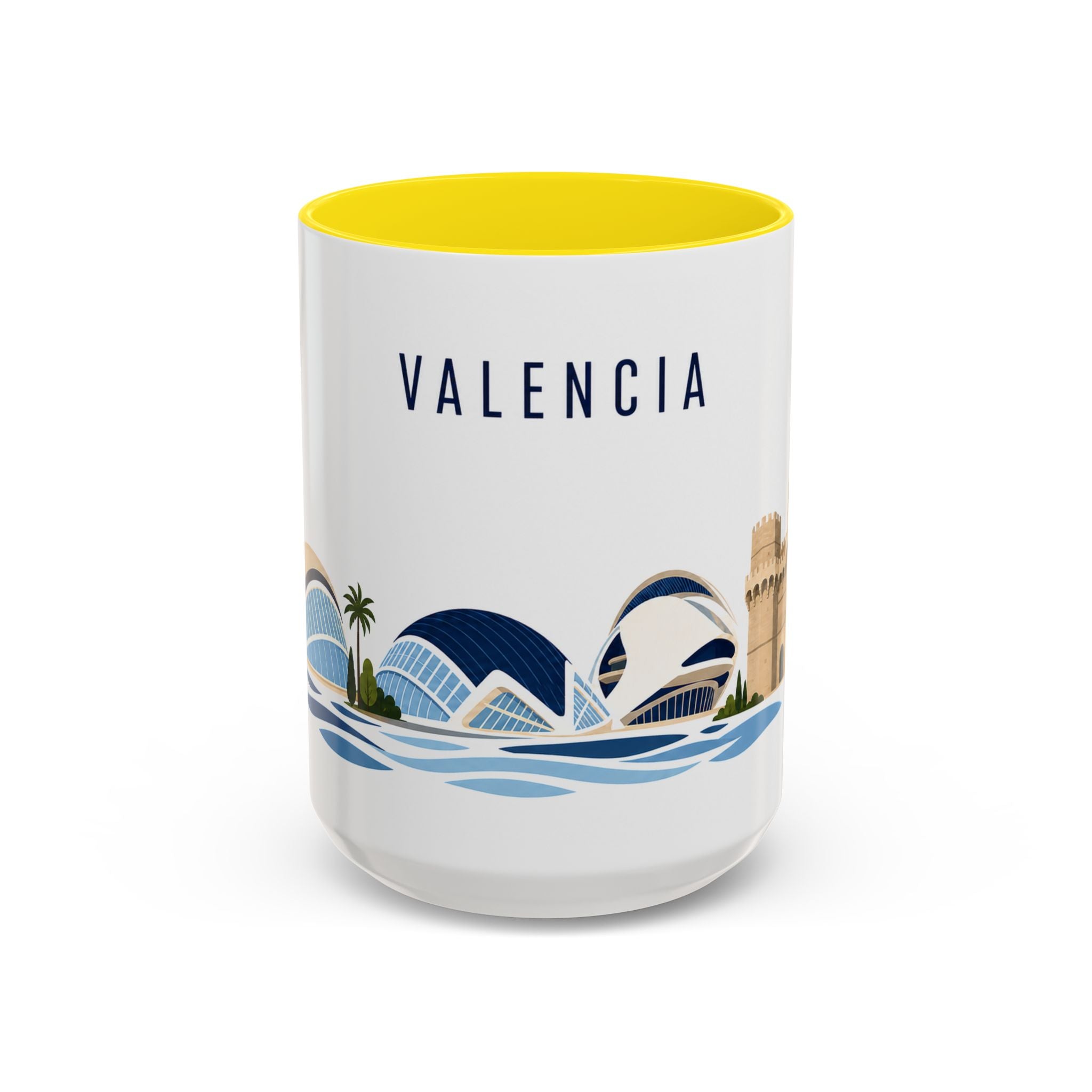 Valencia Coffee Mug | Spain Travel Souvenir | Porcelain Decal City Gift | 11oz 15oz Accent Mug
