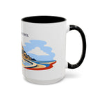Mont Saint Michel Coffee Mug | Travel Destination Souvenir Gift | Accent Color Ceramic 11oz 15oz