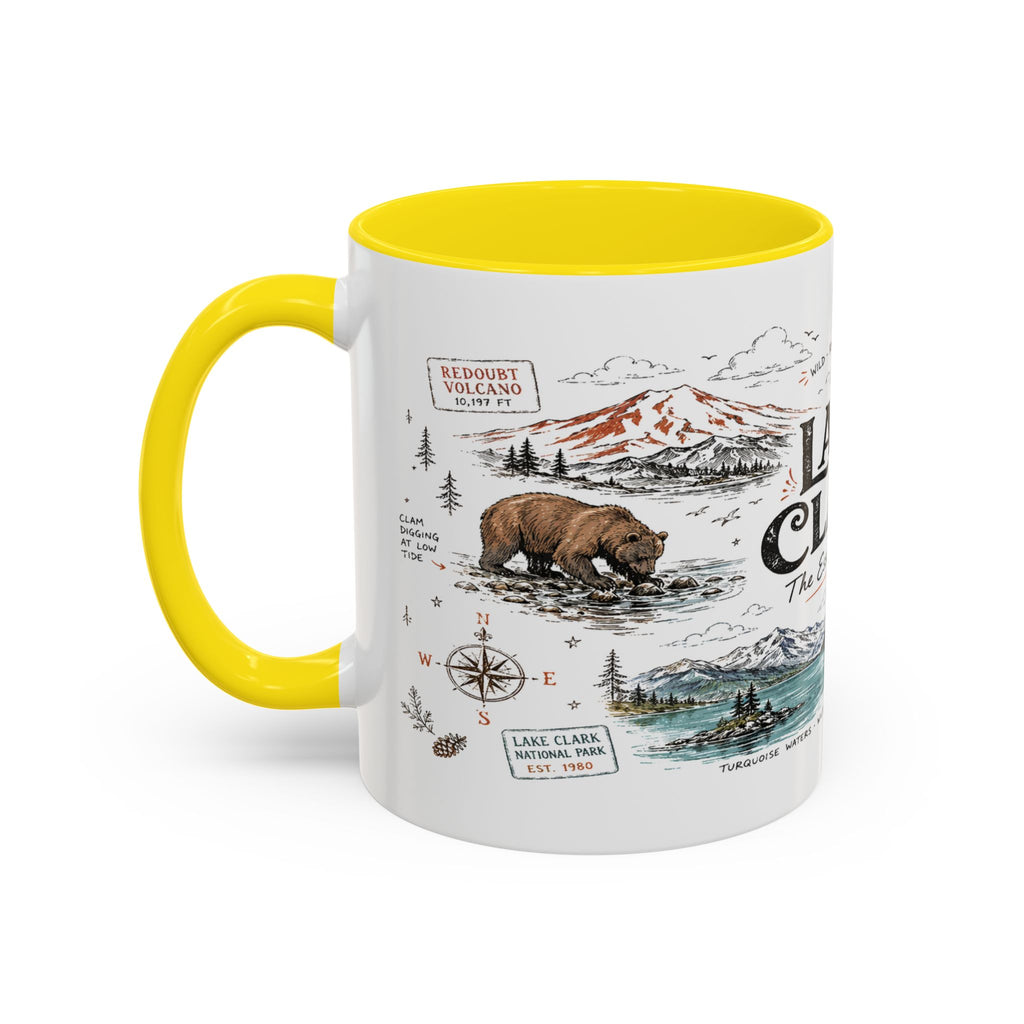 Lake Clark National Park Coffee Mug | Alaska Fly-in Wilderness Adventure Gift | Accent Color Ceramic 11oz 15oz