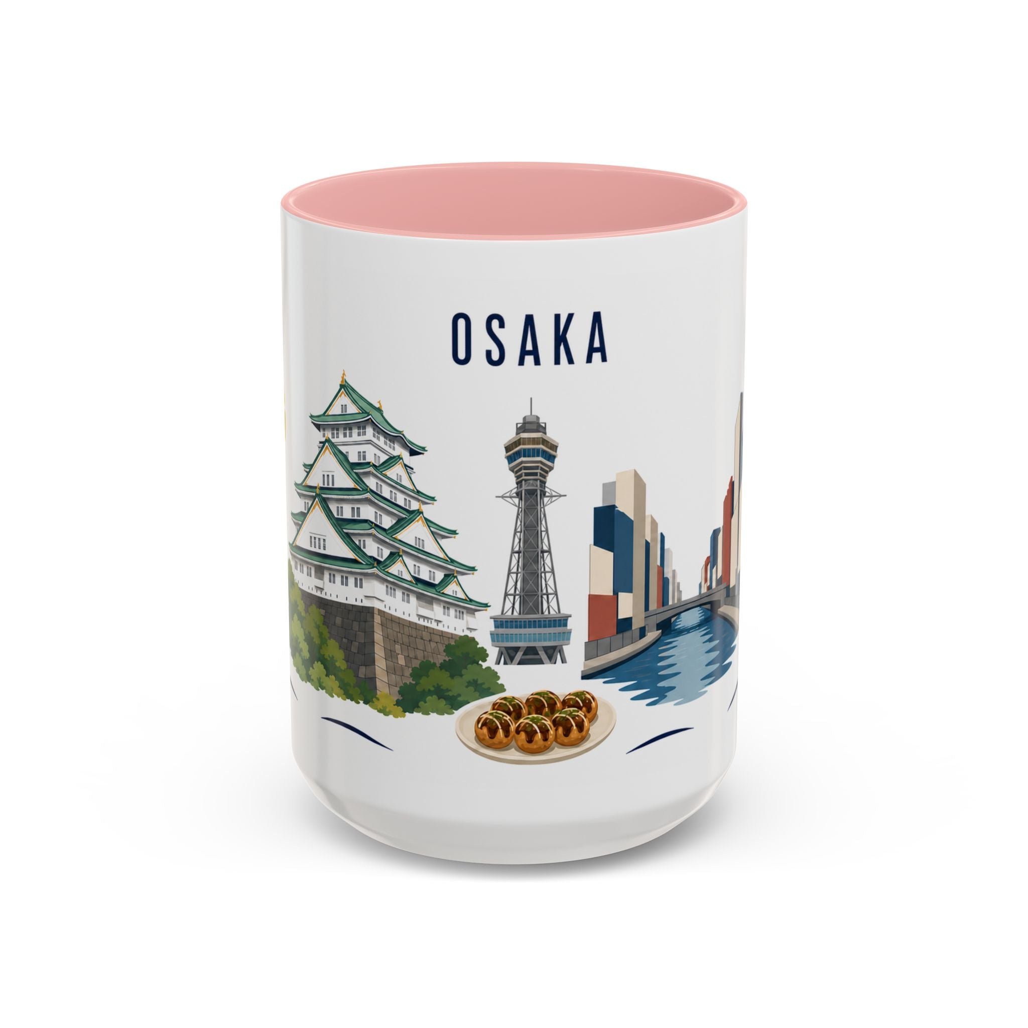 Osaka Coffee Mug | Japan Travel Souvenir | Porcelain Decal City Gift | 11oz 15oz Accent Mug