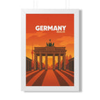 Berlin Germany Framed Poster | Vintage Travel Wall Art | Black Walnut White Frame | 16x24 20x30