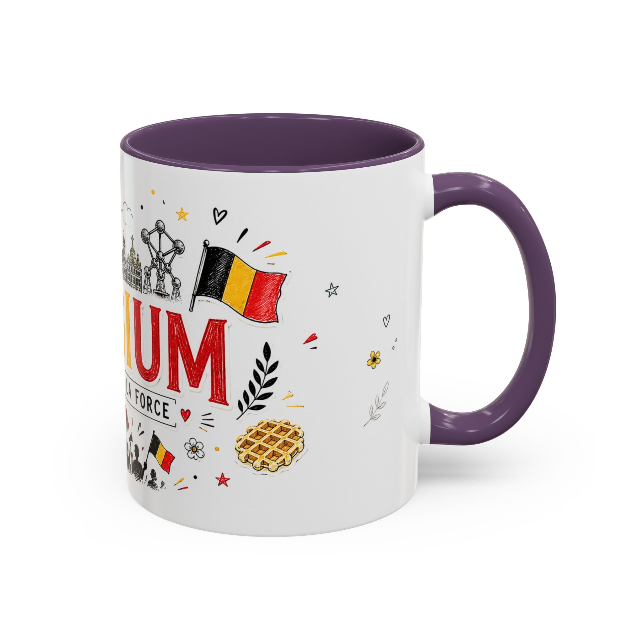 Belgium Soccer Coffee Mug | Soccer Fan Gift | Accent Color Ceramic 11oz 15oz Match Day Cup