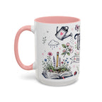 Thank You Teacher Coffee Mug | For Helping Me Grow Appreciation Gift | Accent Color Ceramic 11oz 15oz