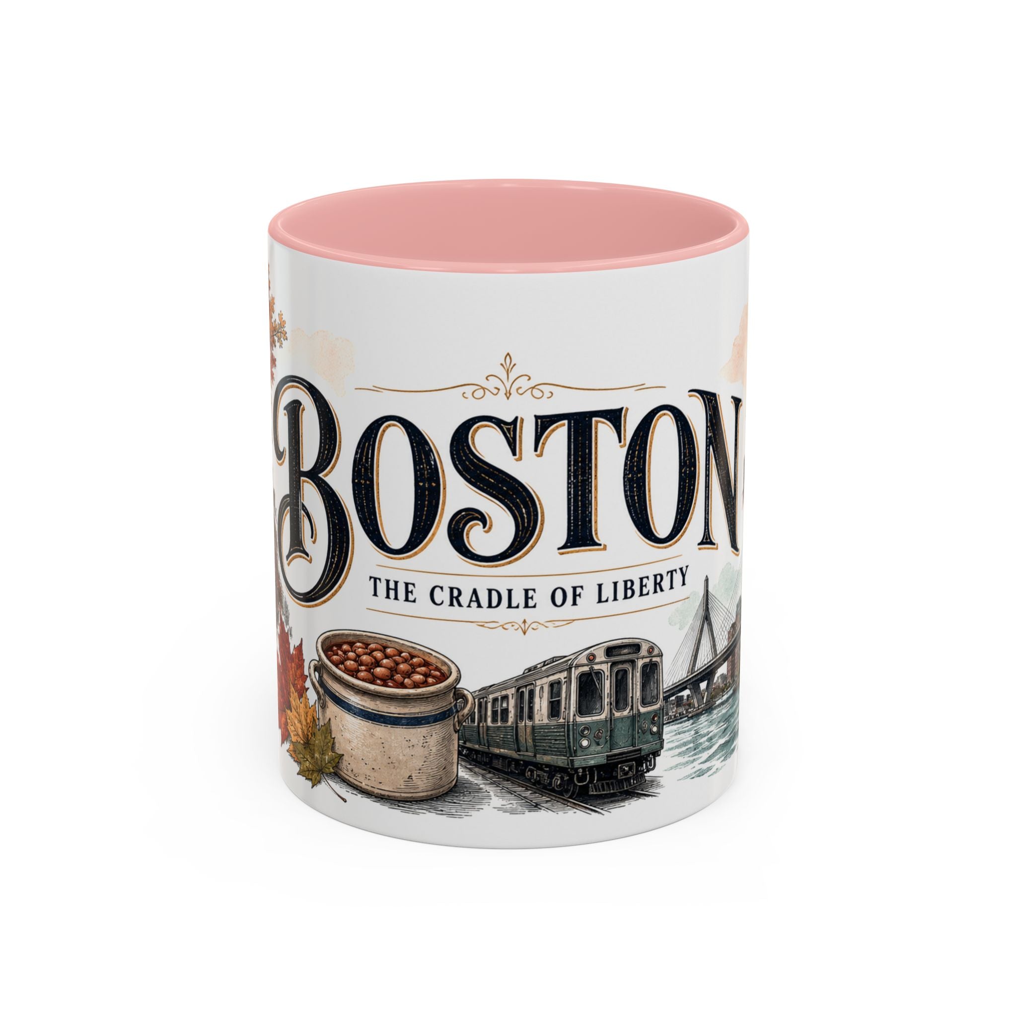 Boston Coffee Mug | United States Travel Souvenir | Vintage Illustrated City Gift | 11 oz 15 oz Accent Mug