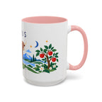 Taurus Zodiac Coffee Mug | Bull and Rose Design | Astrology Birthday Gift | 11 oz 15 oz Ceramic Accent Mug