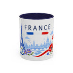 France Coffee Mug | Travel Souvenir Accent Mug | Country Gift Ceramic Cup 11oz 15oz