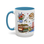 San Francisco Illustrated Travel Mug | City Souvenir Accent Coffee Mug | 11oz 15oz Ceramic Cup