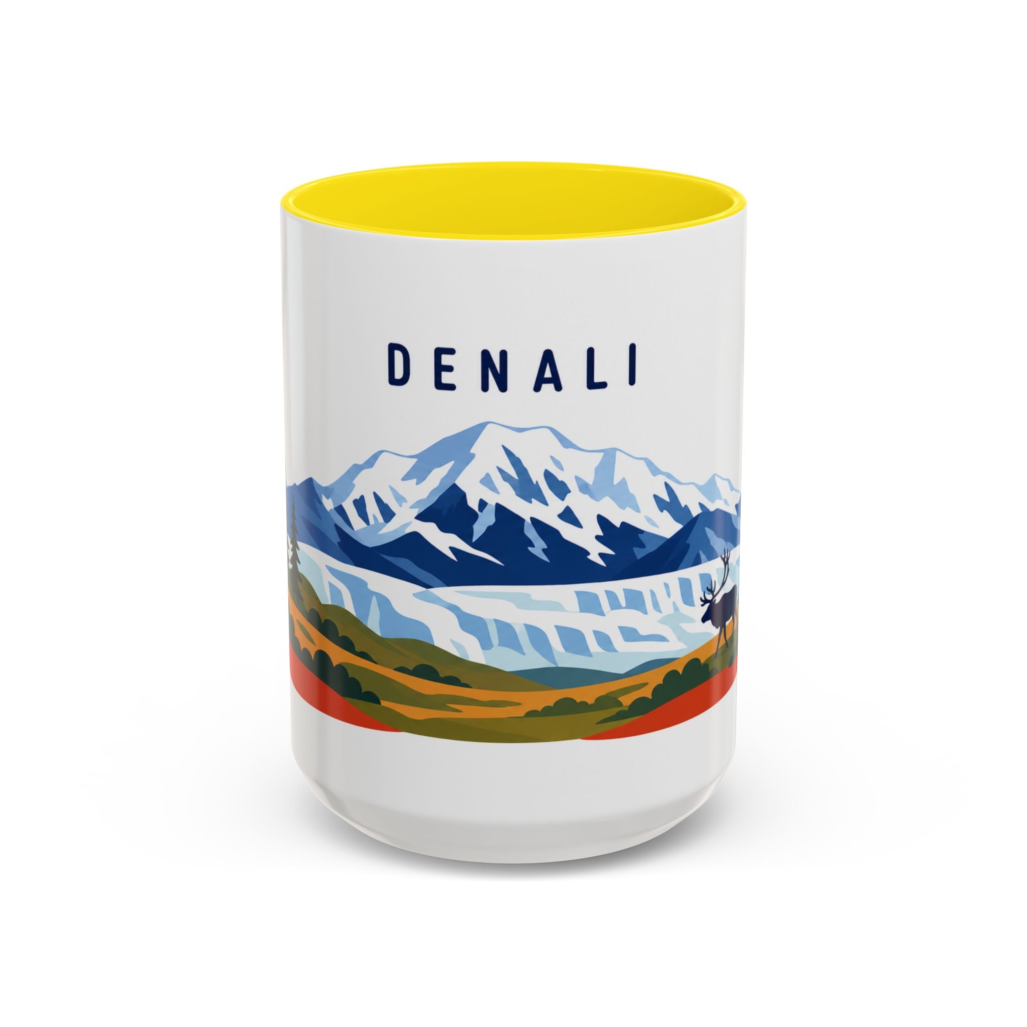Denali Coffee Mug | Travel Destination Souvenir Gift | Accent Color Ceramic 11oz 15oz