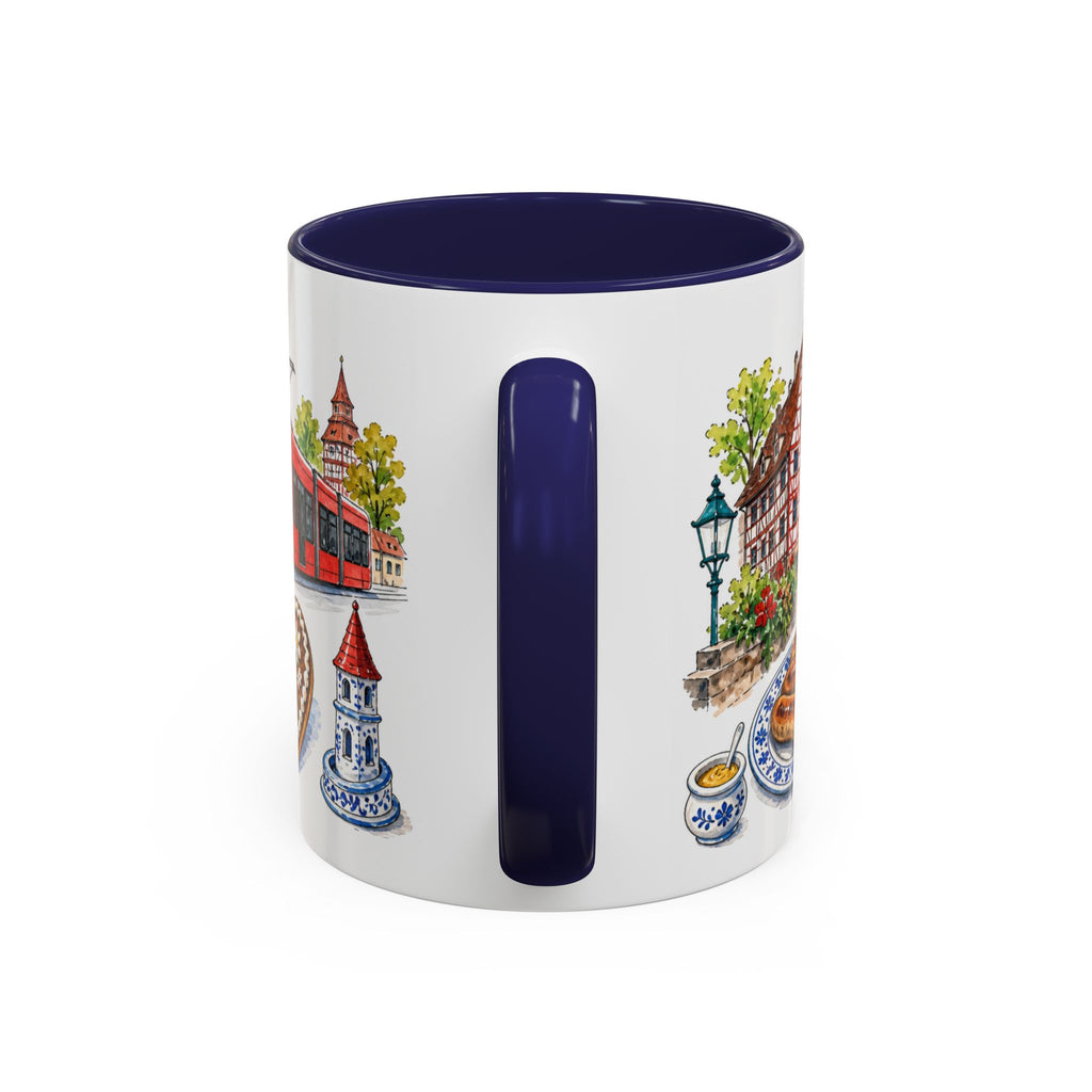 Nuremberg Illustrated Travel Mug | City Souvenir Accent Coffee Mug | 11oz 15oz Ceramic Cup