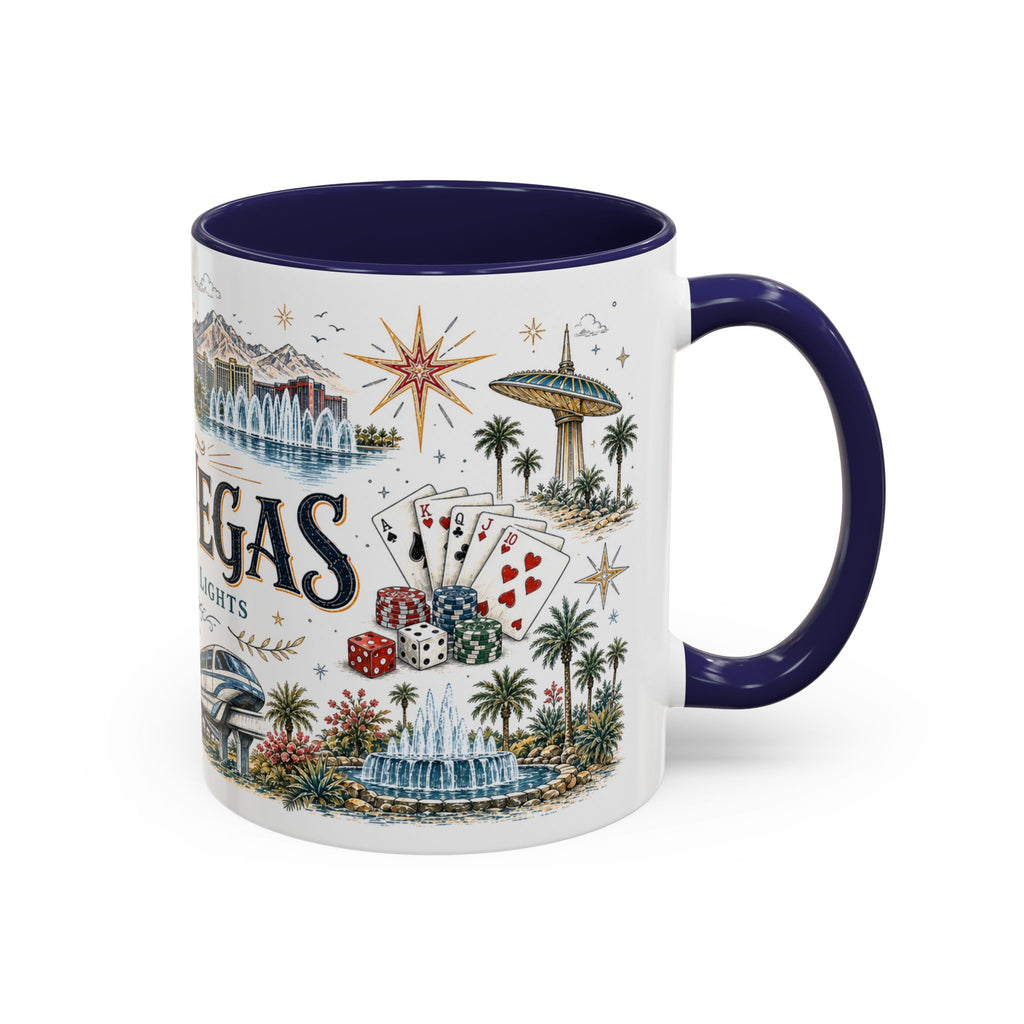 Las Vegas Coffee Mug | United States Travel Souvenir | Vintage Illustrated City Gift | 11 oz 15 oz Accent Mug