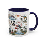 Las Vegas Coffee Mug | United States Travel Souvenir | Vintage Illustrated City Gift | 11 oz 15 oz Accent Mug