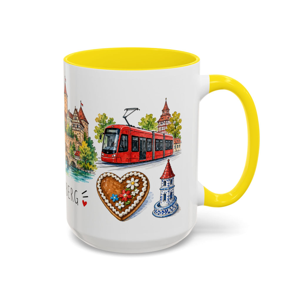 Nuremberg Illustrated Travel Mug | City Souvenir Accent Coffee Mug | 11oz 15oz Ceramic Cup