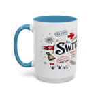 Switzerland Coffee Mug | World Cup Soccer Fan Gift | Accent Color Ceramic 11oz 15oz
