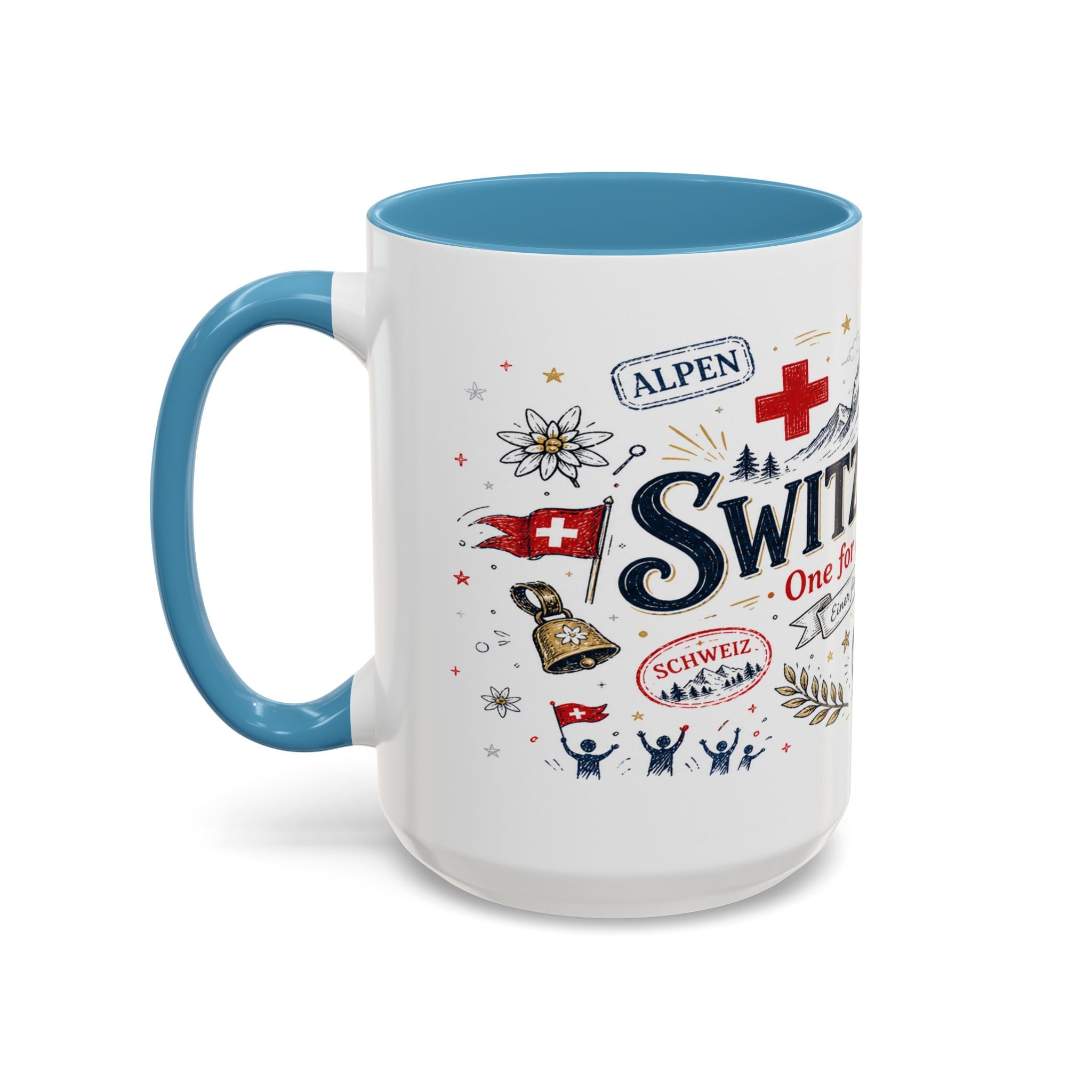 Switzerland Coffee Mug | World Cup Soccer Fan Gift | Accent Color Ceramic 11oz 15oz