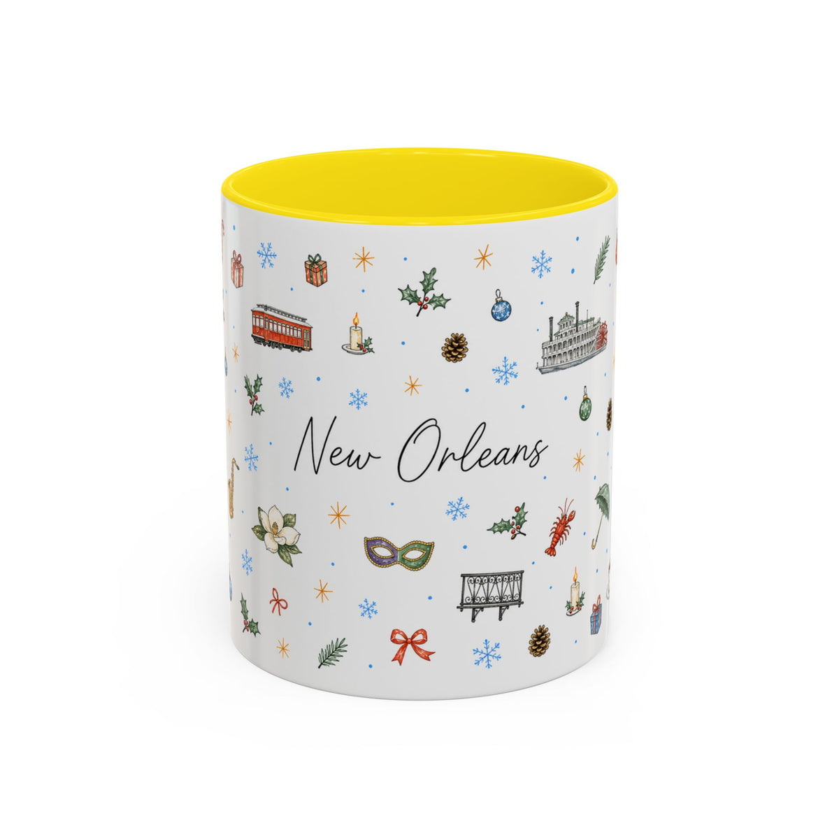New Orleans Christmas Mug | Watercolor City Souvenir, Travel Gift (11oz/15oz)