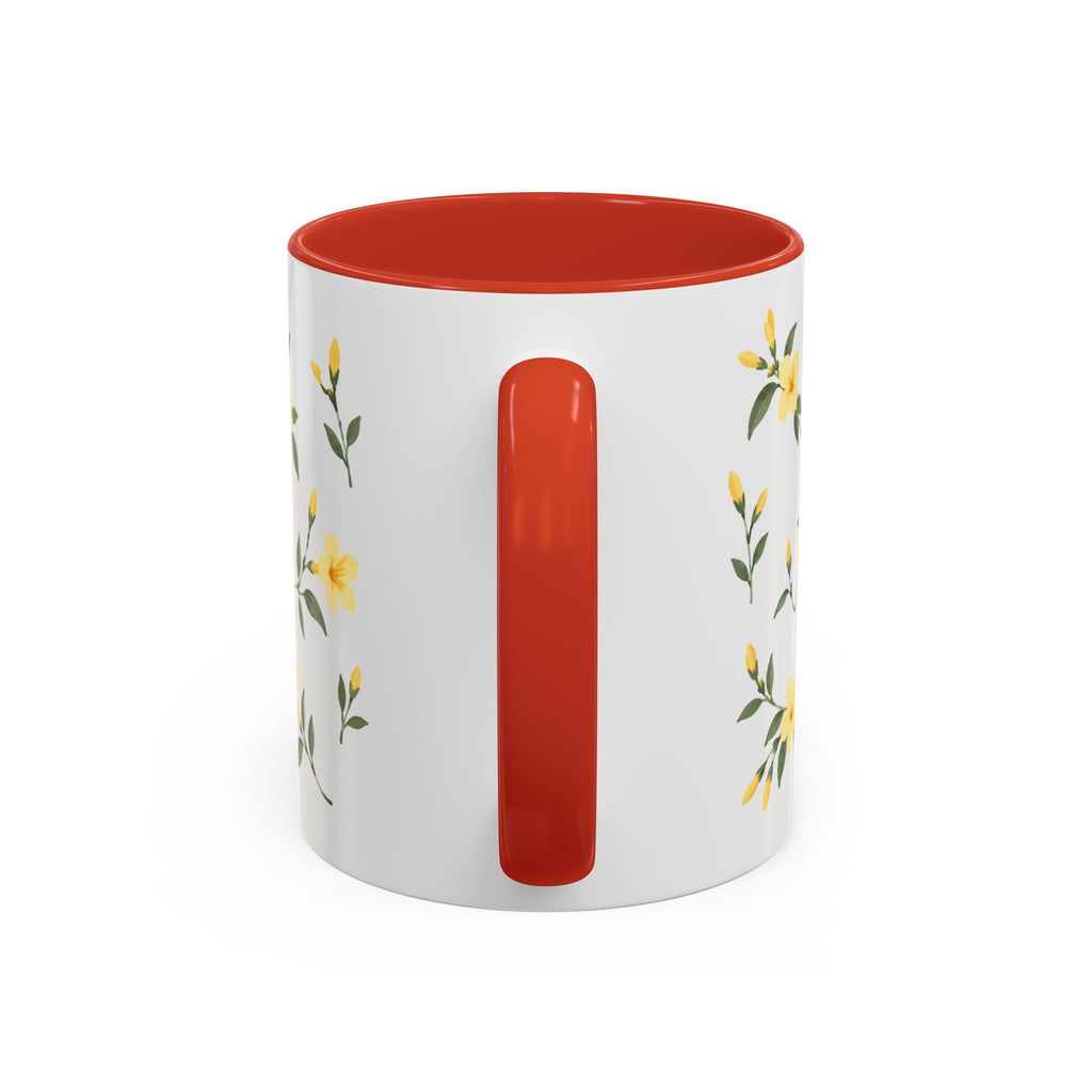 South Carolina Yellow Jessamine Mug, State Flower Floral Coffee Cup, 11oz Botanical Gift