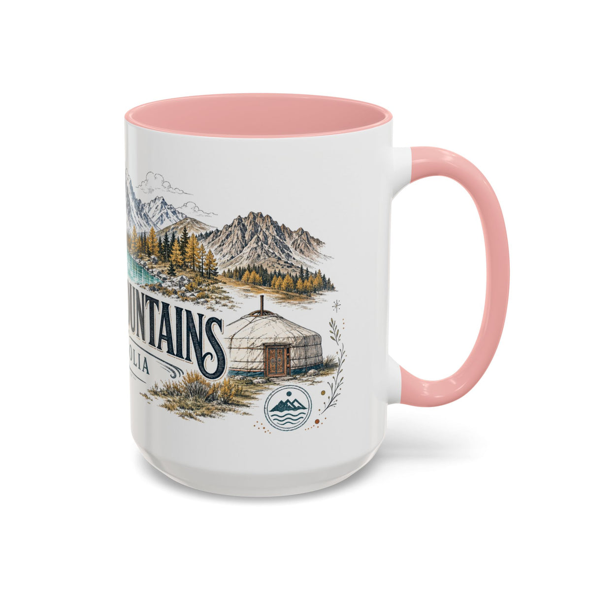Altai Mountains Mug, Mongolia Travel Souvenir, Bucket List Gift, Accent Ceramic Coffee Mug 11oz 15oz