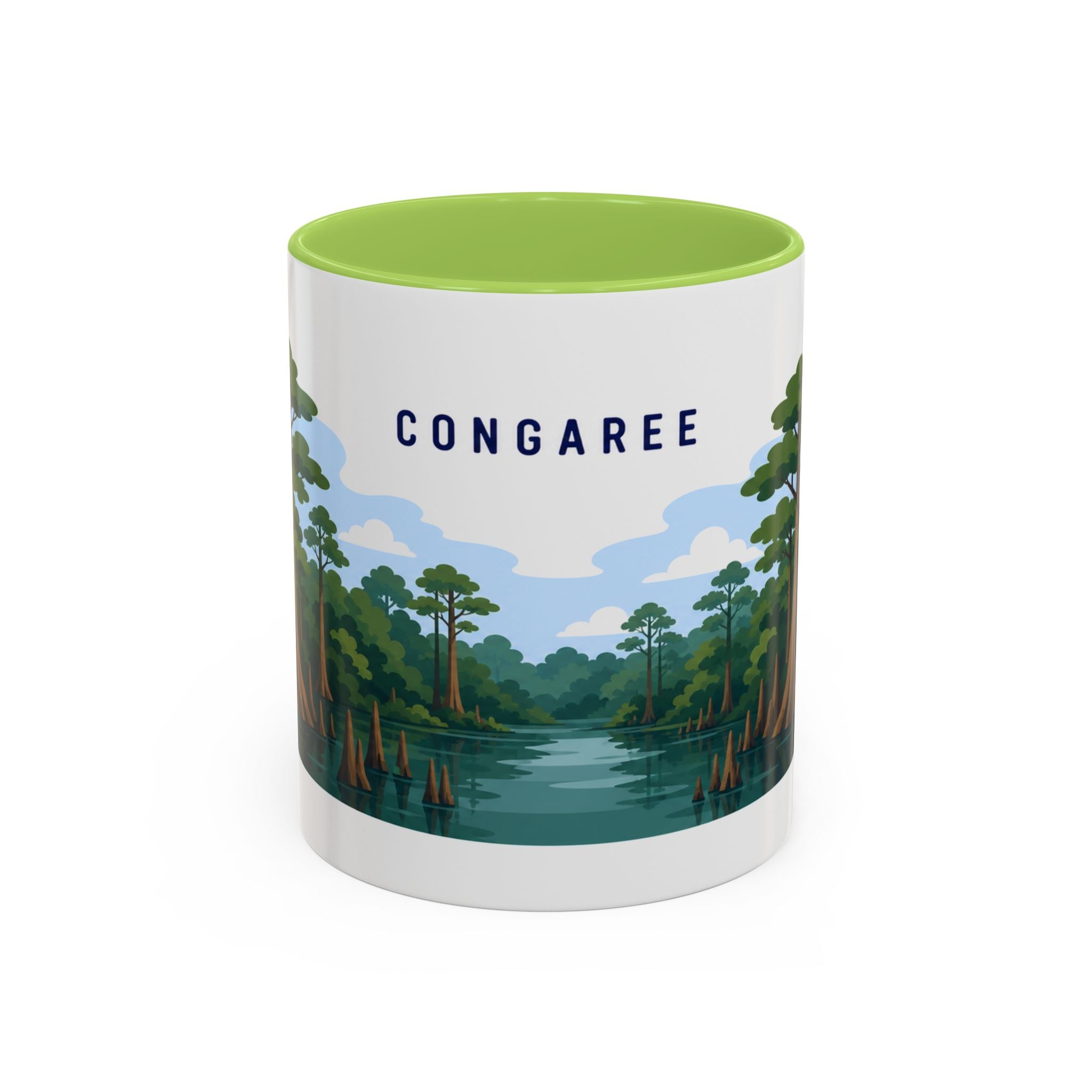 Congaree National Park Coffee Mug | Solid Color Block Park Souvenir | 11oz 15oz Accent Mug