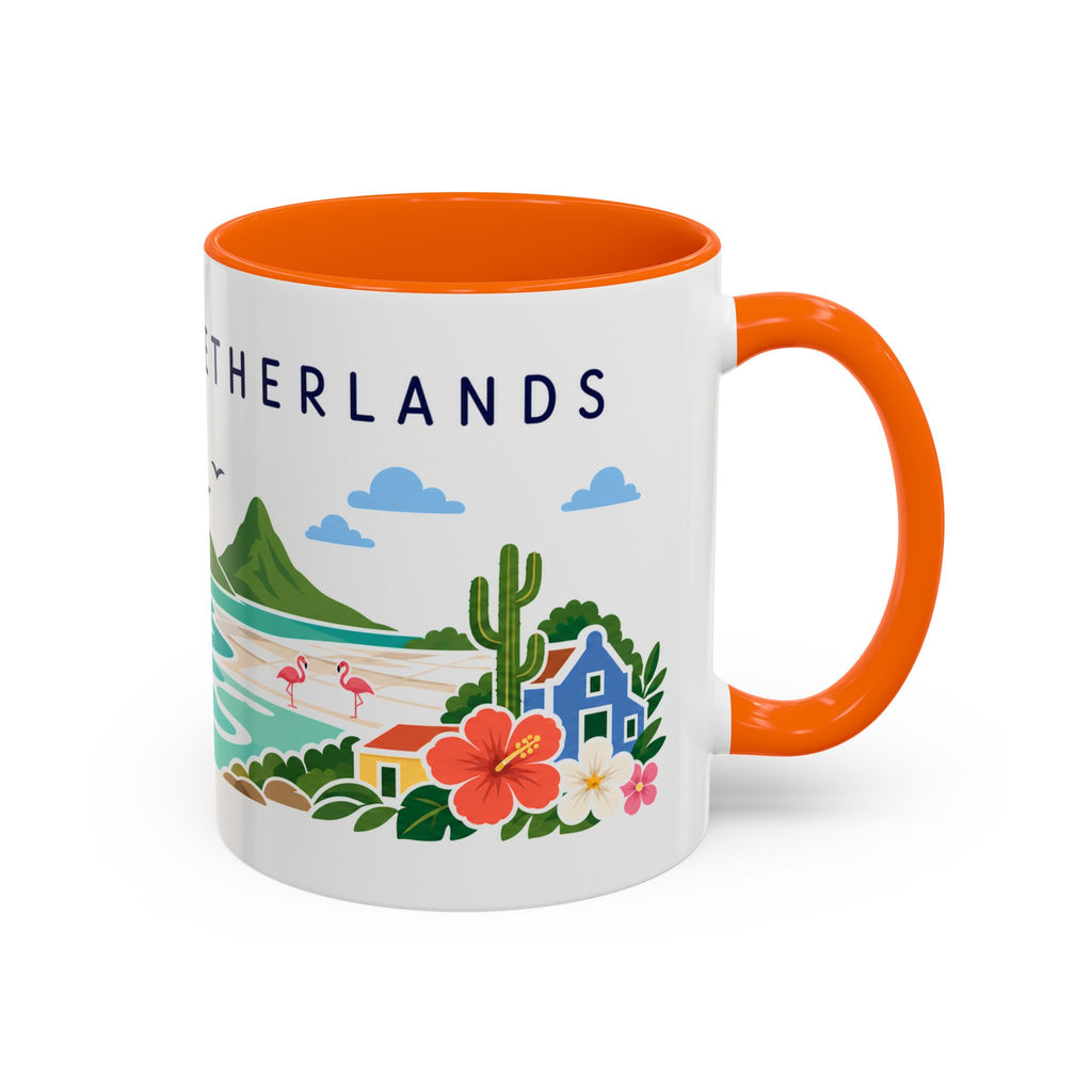 Caribbean Netherlands Coffee Mug | Travel Souvenir Accent Mug | Country Gift Ceramic Cup 11oz 15oz