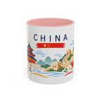 China Coffee Mug | Travel Souvenir Accent Mug | Country Gift Ceramic Cup 11oz 15oz
