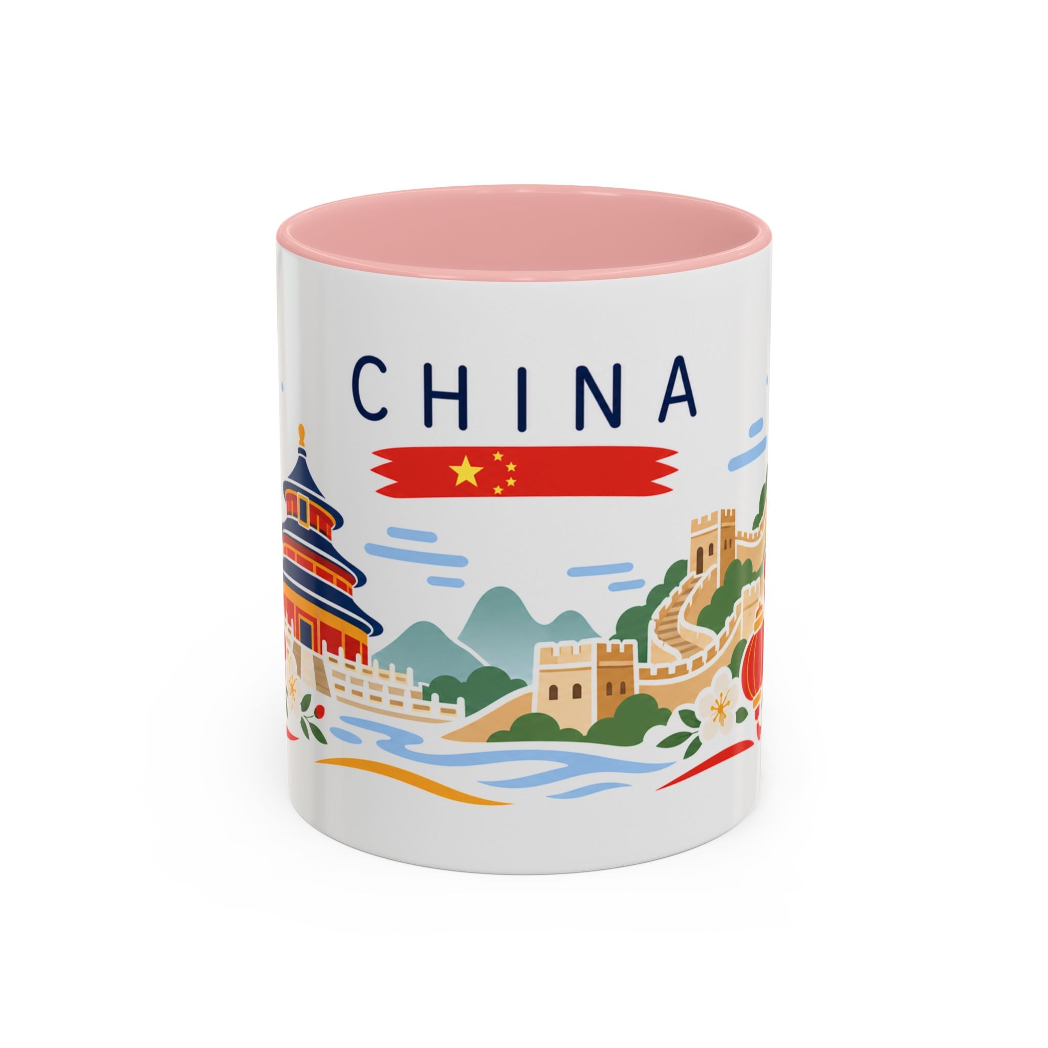China Coffee Mug | Travel Souvenir Accent Mug | Country Gift Ceramic Cup 11oz 15oz