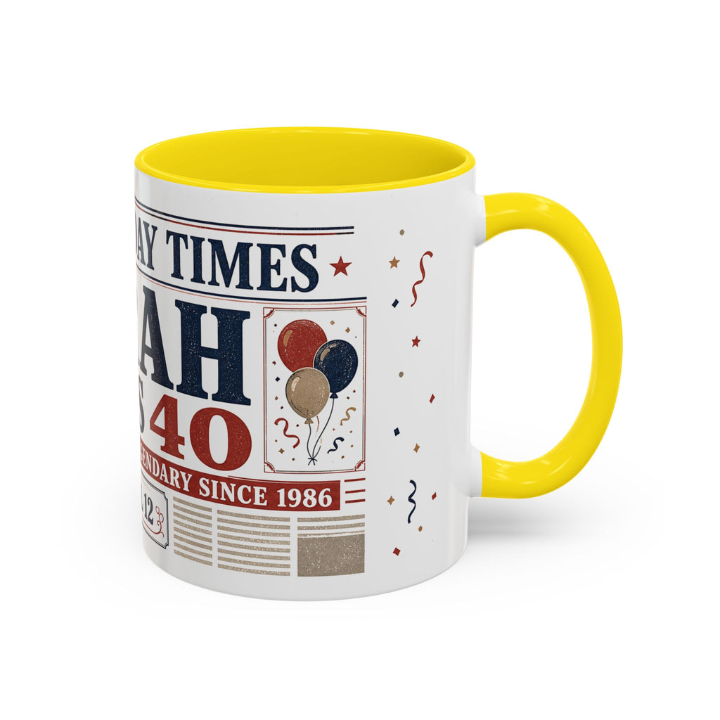 Birthday Newspaper Mug | Custom Name Age Date Gift | The Birthday Times Coffee Cup 11oz 15oz