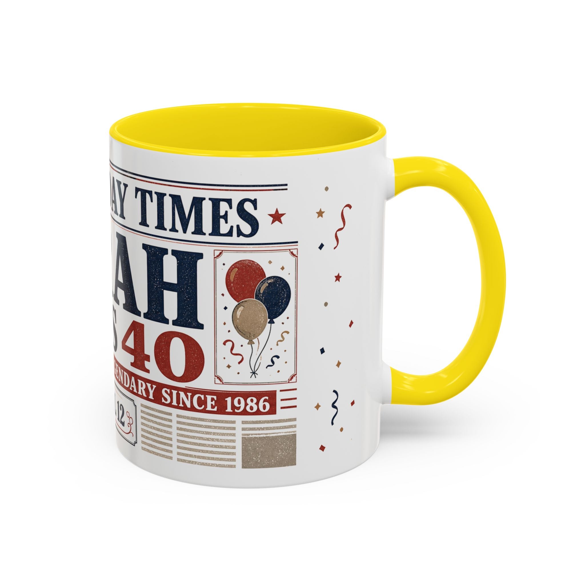 Birthday Newspaper Mug | Custom Name Age Date Gift | The Birthday Times Coffee Cup 11oz 15oz