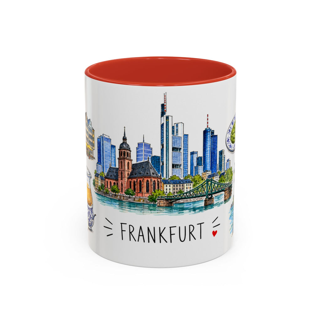Frankfurt Illustrated Travel Mug | City Souvenir Accent Coffee Mug | 11oz 15oz Ceramic Cup
