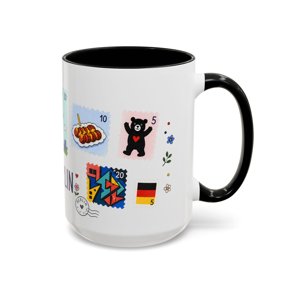 Berlin Coffee Mug | Postage Stamp Collage Mug | Travel Souvenir Accent Cup 11oz 15oz