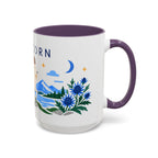Capricorn Zodiac Coffee Mug | Sea Goat and Floral Design | Astrology Birthday Gift | 11 oz 15 oz Ceramic Accent Mug