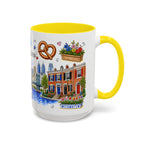 Philadelphia Illustrated Travel Mug | City Souvenir Accent Coffee Mug | 11oz 15oz Ceramic Cup