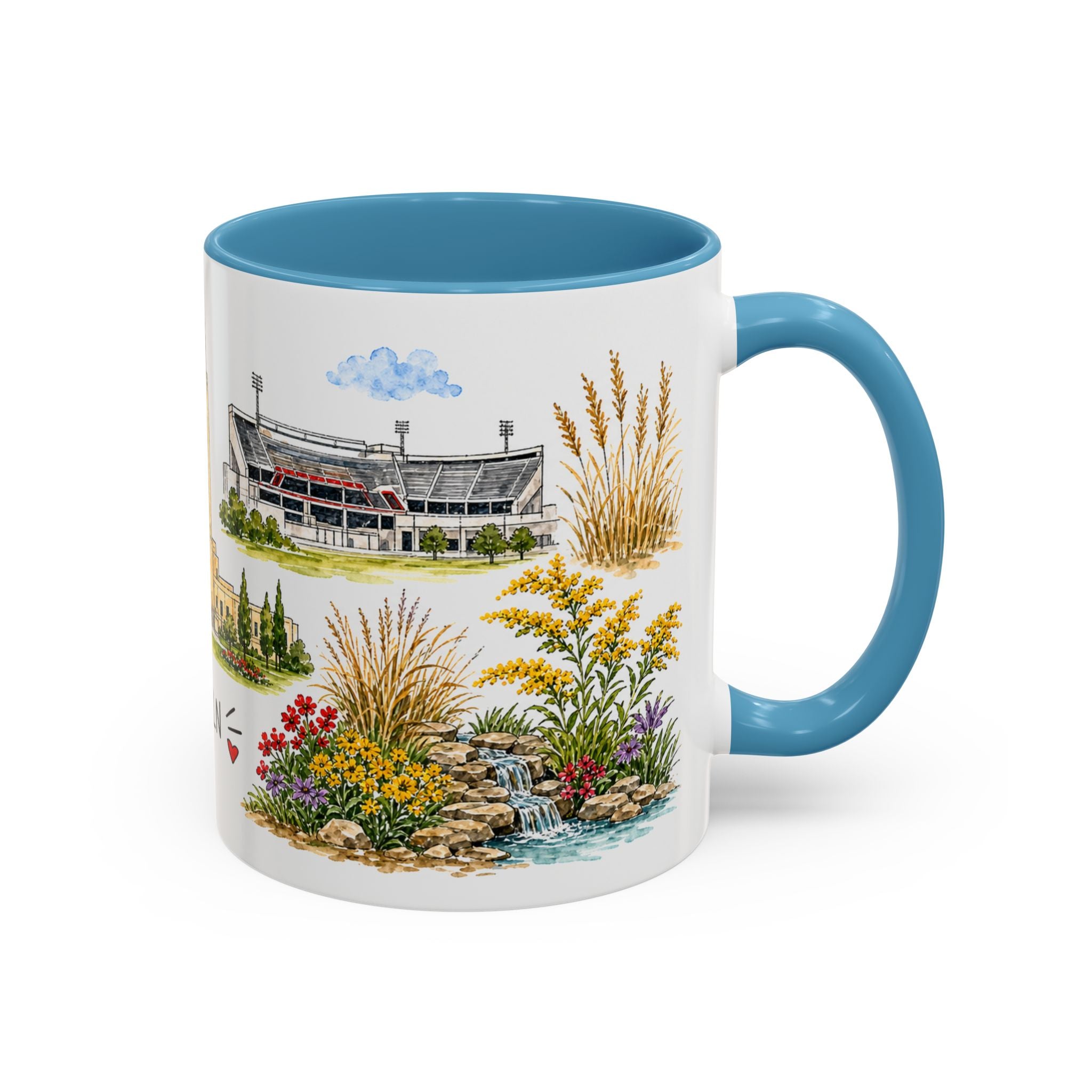 Lincoln Illustrated Travel Mug | City Souvenir Accent Coffee Mug | 11oz 15oz Ceramic Cup