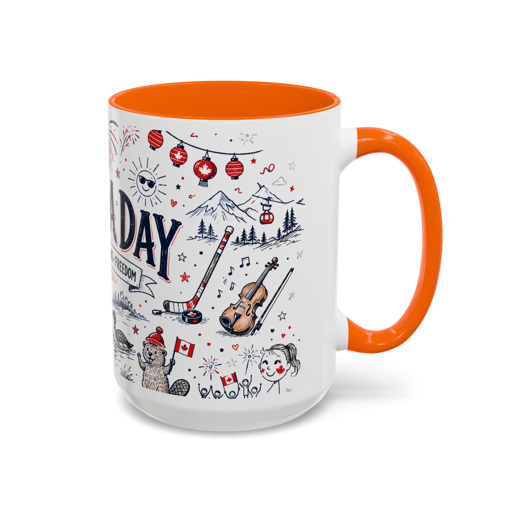Canada Day Coffee Mug | Canadian Pride Gift | Accent Color Ceramic 11oz 15oz