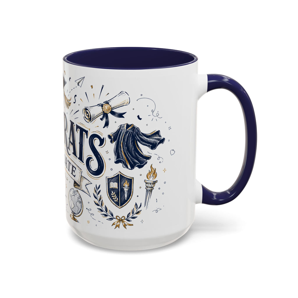 Congrats Graduate Coffee Mug | Class of 2026 Graduation Gift | Accent Color Ceramic 11oz 15oz
