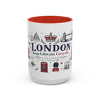 London Coffee Mug | England Souvenir Travel Gift | Accent Color Ceramic 11oz 15oz
