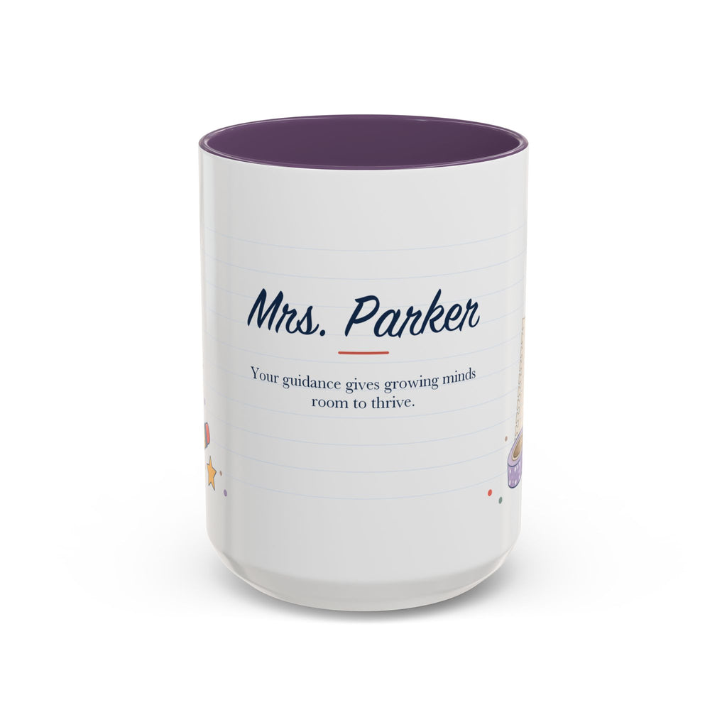 Personalized Teacher Mug | Custom Name Notebook Coffee Cup | Back to School Gift 11oz 15oz