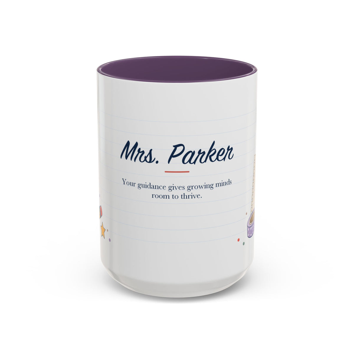 Personalized Teacher Mug | Custom Name Notebook Coffee Cup | Back to School Gift 11oz 15oz