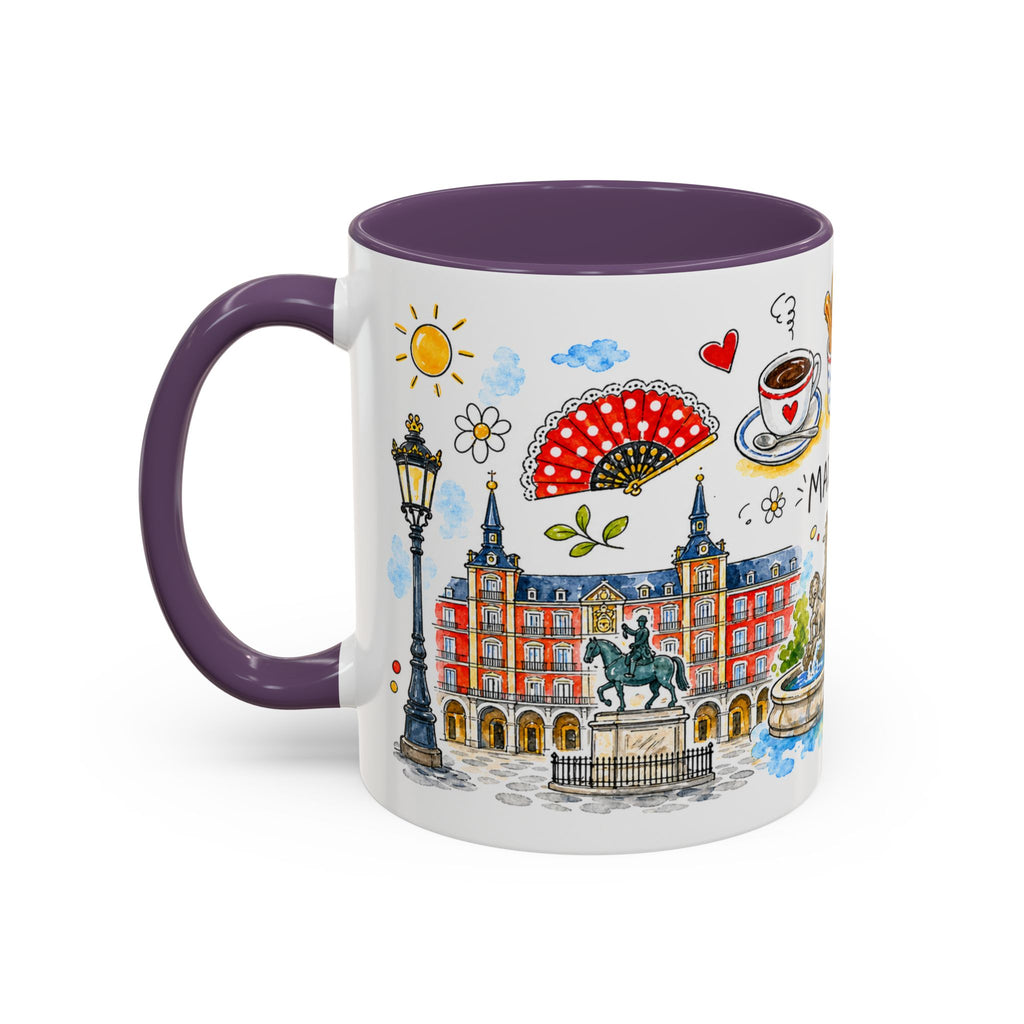 Madrid Travel Mug | European City Souvenir Accent Coffee Mug | 11oz 15oz Ceramic Cup